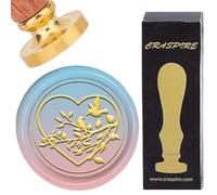 CRASPIRE Heart Wax Seal Stamp 25mm Branch Love Heart Bird Sealing Wax Stamps with Retro Wooden Handle Removable Brass Head for Envelopes Letters Wedding Invitations Party Thanksgiving Gifts Packing