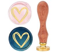 CRASPIRE Heart Wax Seal Stamp 25mm Love Sealing Wax Stamps Retro Rosewood Handle Removable Brass Head for Wedding Invitations Envelopes Halloween Christmas Thanksgiving Gift Packing