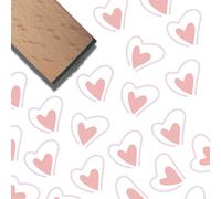 CRASPIRE Heart Wooden Rubber Stamp 3/5 Inch Pattern Mini Small Wood Stamps Vintage Reusable Print for Valentine's Day DIY Craft Card Scrapbooking Journaling Albums Card Making Planner Envelope Photo