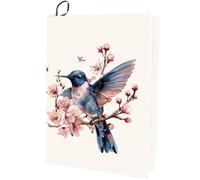 CRASPIRE Hummingbird Book Cover Stretchable Book Sleeve Bird Flower Elastic Fabric Cloth Book Protector Washable Reusable Large Books Wraps Suitable for Most Hardcover Books Notebook