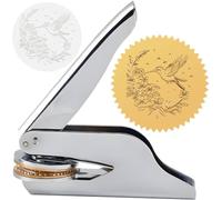 CRASPIRE Hummingbird Book Embosser Seal Stamp Flower Stainless Steel Library Stamp Hand Held Embossing Seal Notary Embosser with Plastic Box for Envelopes Napkins Paper Wedding Invitation