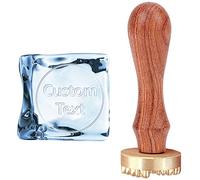 CRASPIRE Ice Cube Mould Personalized Ice Stamp 3cm Custom Text/Initials Cube Press Stamp Brass Head with Removable Wood Handle for Making Drinks