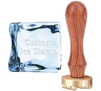 CRASPIRE Ice Cube Mould Personalized Stamp Custom Logo/Image/Initials Press Brass Head with Removable Wood Handle for Making Drinks