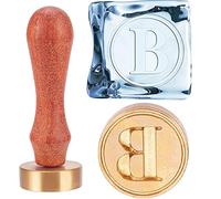 CRASPIRE Ice Stamp B Letter Ice Cube Stamp with Removable Brass Head & Wood Handle Vintage 1.2" Ice Branding Stamp for Ice Cubes Cocktail Whiskey Mojito Drinks Wedding Making DIY Crafting