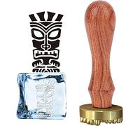 CRASPIRE Ice Stamp Cultural Relic Ice Cube Stamp Branding with Removable Brass Head & Wood Handle Vintage 1.2 for Cubes Cocktail Whiskey Mojito Drinks Bar Making DIY Crafting