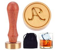 CRASPIRE Ice Stamp Letter A With Removable Brass Head & Wood Handle - Vintage 1.2" Branding for Cubes, Cocktails, Whiskey, Mojito Drinks - Bar Making DIY Crafting