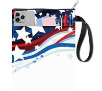 CRASPIRE Independence Day Book Covers Star Book Sleeve Book Protector for Paperbacks Washable Fabric Cloth Book Cover with Zipper and Extra Sleeve Pocket for Book Lovers Classmate Gifts