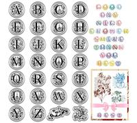 CRASPIRE Initial A-Z Letters Clear Rubber Stamps Alphabet Vintage Floral Reusable Transparent Silicone Stamp Seals for Journaling Card Making Scrapbooking Photo Album Decorative DIY Christmas