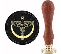 CRASPIRE Isis Wax Seal Stamp Goddess Egyptian Sealing Stamp Copper Seals Retro Removable Brass Stamp Head with Wooden Handle for Mother's Day Thanksgiving Wedding Envelope Cards Decoration