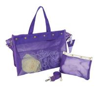 CRASPIRE Knitting Bag Large Yarn Storage Organizer Lightweight Large Storage Totes Knit Bags with Case Detachable Shoulder Strap Ruler Scale Imitation Leather Keychain Supplies