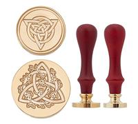 CRASPIRE Knot Wax Seal Stamp Set 2PCS Wax Seal Stamp Heads Flower with 2PCS Wood Handles for Wedding Invitations Envelopes Birthday Gift Cards Scrap booking