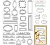 CRASPIRE Label Frame Clear Rubber Stamp Background Vintage Transparent Silicone Seals Stamp Retro for Journaling Card Making DIY Scrapbooking Handmade Photo Album Notebook Decor