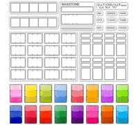 CRASPIRE Large Watercolor Grid Clear Stamp Color Palette Tartan Transparent Stamps Decorative Background Silicone Rubber Stamps for DIY Scrapbooking Card Photo Card Album Embossing Craft 5.8x8.3 inch