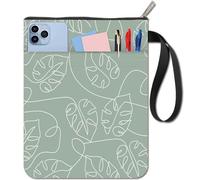 CRASPIRE Leaf Book Covers Turtleback Leaf Book Sleeve Green Book Protector for Paperbacks Washable Fabric Cloth Book Cover with Zipper and Extra Sleeve Pocket for Book Lovers Classmate Gifts