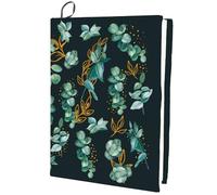 CRASPIRE Leaf Stretchable Book Cover Plant Blackish Green Washable Reusable Large Nylon Book Sleeve Book Protector Elastic Notebook Wraps for Hardcover Books Textbook Gift