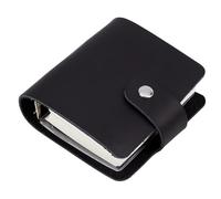 CRASPIRE Leather Journal Notebook Small A9 Travel Vintage Daily Memo Planner Paper 3.5 x 3.7in 120 Pages Lock Closure Refill Portable Notepad for Man Women Gifts Artist Traveler Writing Drawing Black