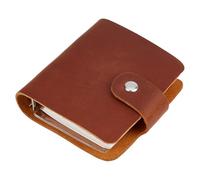 CRASPIRE Leather Journal Notebook Small Refillable A9 Travel Vintage Daily Memo Planner Paper 3.5 x 3.7in 120 Pages Lock Closure Portable Notepad for Man Women Gifts Traveler Writing Drawing Brown