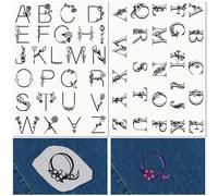 CRASPIRE Letter A-Z Water Soluble Embroidery Stabilizers Hand Sewing Stick and Stitch Transfers Paper Wash Away Pre-Printed Self Adhesive Patterns for Bags Cloth Sewing Lovers Beginner Needlework