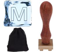 CRASPIRE Letter alphabet M Ice Cube Stamp 1.2 Inch Ice Stamp Removable Brass Head & Wood Handle Vintage Initial Ice Branding Stamp Seals for DIY Crafting Cocktail Whiskey Mojito Drinks Bar Making