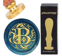 CRASPIRE Letter B Sealing Wax Stamp Retro Alphabet Initials Wax Seal Stamp Classic Vintage 26 Letters A-Z 25mm Removable Brass Head wood Handle for DIY Scrapbooking Envelope Invitation Embellishment