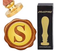 CRASPIRE Letter S Wax Seal Stamps Retro Alphabet Initials Sealing Wax Stamp Classic Vintage 26 Letters A-Z 25mm Removable Brass Head wood Handle for Envelopes Invitation Gift Packing Wrap Decoration
