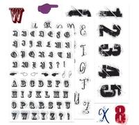 CRASPIRE Letters Clear Stamps Number Alphabet A-Z Initial Rubber Silicone Stamp Seal Transparent Silicone Stamps for Journal Card Making DIY Scrapbooking Photo Album Decoration Crafts Frame