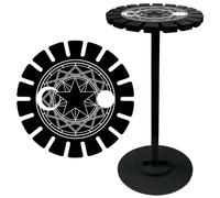 CRASPIRE Magic Circle Pendulum Crystal Holder Divination Dowsing Wheel Black Display Stand Shelf Vintage Rome Witch Stuff Wooden Organizer Rack for Stone Necklaces Witchcraft Essential Oil