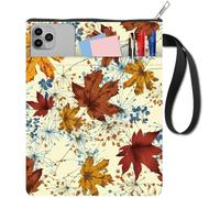 CRASPIRE Maple Leaves Book Sleeve for Paperbacks, Washable Fabric Cloth Book Cover with Zipper and Extra Sleeve Pocket