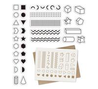 CRASPIRE Math Geometric Clear Rubber Stamp Heart Star Shape Vintage Transparent Silicone Seals Stamp for Journaling Card Making DIY Scrapbooking Handmade Photo Album Notebook Decor 4.3 x 6.3inch