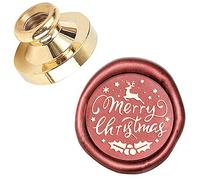 CRASPIRE Merry Christmas Sealing Wax Stamp Mistletoe Snowflake Elk X'MAS EVE 25mm Replaceable Wax Seal Stamp Brass Head for Christmas Invitations Envelope Cards Holiday