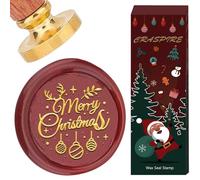 CRASPIRE Merry Christmas Wax Seal Stamp Deer Horn Sealing Wax Stamp 25mm Removable Brass Head with Rosewood Handle for DIY Scrapbooking Wedding Invitation Gift Wrap Xmas Eve Thanksgiving Card