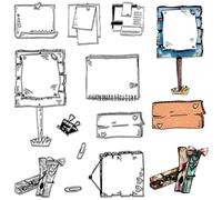 CRASPIRE Message Board Clip Clear Stamps Rubber for Card Making Silicone Gird form Background Note Reusable DIY Scrapbooking Paper Craft Photo Album Crafting Letter Planner Decorative Art