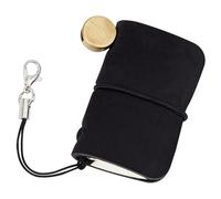 CRASPIRE Mini Leather Journal Notebook Bound Blank Paper Handmade Portable 1.7x1.9in Vintage Daily 64 Pages Travel Refill Notepad Small for Man Women Keychain Gifts Travel Writing Drawing Black