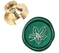 CRASPIRE Mistletoe Sealing Wax Stamp X'MAS EVE Merry Christmas 25mm Replaceable Wax Seal Stamp Brass Head for Christmas Invitations Envelope Cards Decoration Holiday