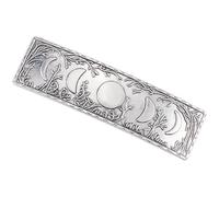 CRASPIRE Moon Hair Barrette Vintage Metal Hair Clips French Rectangle Retro Antique Silver Tree Moon Phase Pattern Engraved Alloy Hairpin Barrettes for Women Hair Accessories Gift Decoration