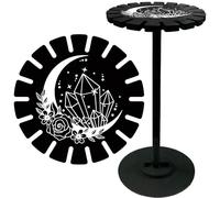 CRASPIRE Moon Pendulum Crystal Holder Rose Divination Dowsing Wheel Black Display Stand Shelf Vintage Rome Witch Stuff Wooden Organizer Rack for Stone Necklaces Witchcraft Essential Oil