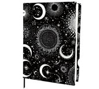 CRASPIRE Moon Stretchable Book Cover Star Black Jumbo Fabric Reusable Washable Large Nylon Book Protector Elastic Notebook Wraps Suitable for Paperbacks Textbook Booknish Hardcover Book Lovers