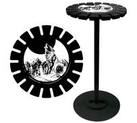 CRASPIRE Moon Wolf Forest Pendulum Crystal Display Shelf Holder Stand Black Wooden Dowsing Divination Metaphysical Magic Boards Witch Stuff for Halloween Home Hanging Stone Essential Oil Decor