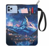 CRASPIRE Mountain Book Covers Starlight Zipper Book Sleeve House Book Protector for Paperbacks Washable Fabric Cloth Book Cover Pouch Bag Extra Sleeve Pocket for Book Lovers Classmate Gifts