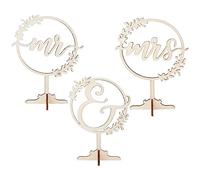 CRASPIRE Mr and Mrs Wedding Table Signs Vintage Rustic Wood Table Top Display Decorations Standing Mr And Mrs Letters for Anniversary Party Valentine's Day Decor