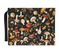 CRASPIRE Mushroom Book Cover Leaf Book Sleeve 11.6 X 9.3 Inch Book Protector for Paperbacks Washable Fabric Cloth Book Cover with Handle and Extra Sleeve Pocket for Book Lovers Classmate Gifts