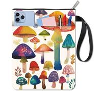 CRASPIRE Mushroom Book Covers Book Protector Colorful Book Sleeve for Paperbacks Washable Fabric Cloth Book Cover with Zipper and Extra Sleeve Pocket for Book Lovers Classmate Gifts