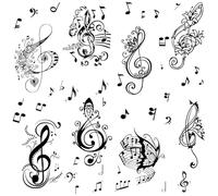 CRASPIRE Music Wall Decals 8 Sheets Butterfly Wall Stickers Music Notes Notation Waterproof Removable Vinyl Wall Art for Classroom Bedroom Living Room Decorations