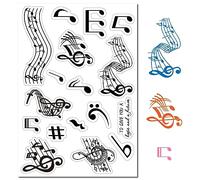 CRASPIRE Musical Note Clear Rubber Stamps Staff Transparent Vintage Silicone Seals Stamp for Journaling Card Making Friends DIY Scrapbooking Photo Frame Album Decoration