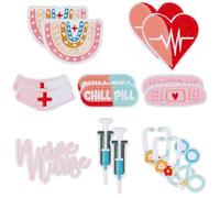 CRASPIRE Nurse Embroidered Patches Adhesive Cute Cartoon Doctor Medical Nursing Sew Iron on Applique Decorative Patch Nurse's Day Gifts DIY Crafts for Repair Clothing Jacket Jeans Backpack Hat