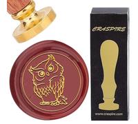 CRASPIRE Owl Wax Seal Stamp Sealing Wax Stamps 30mm Golden Brass Head with Rosewood Handle Vintage Wax Stamp for Envelopes Wedding Birthday Party Embellishment Gift Packing Wrapping Card Making Decor