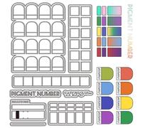CRASPIRE Palette Rubber Stamps Color Swatches Reusable Retro Vintage Clear Transparent Silicone Stamp Seals for DIY Scrapbooking Photo Album Decorative Cards Making Stamp Film Frame