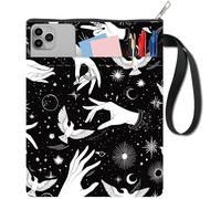 CRASPIRE Palm Book Covers Halloween Book Protector Black Book Sleeve for Paperbacks Washable Fabric Cloth Book Cover with Zipper and Extra Sleeve Pocket for Book Lovers Classmate Gifts