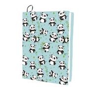CRASPIRE Panda Stretchable Book Cover Animal Washable Reusable Large Blue Nylon Book Sleeve Book Protector Elastic Notebook Wraps for Hardcover Books Textbook Gift