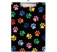 CRASPIRE Paw Print Acrylic Clipboards Standard A4 Letter Size 8.6x12 Inch Writing Boards with Double-sided Print Animals Claw Print Writing Instruments Decorative Clipboards for Office School Using